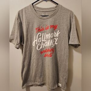 This Is My Hallmark Channel Watching‎ Shirt Graphic T-Shirt Gray Size L